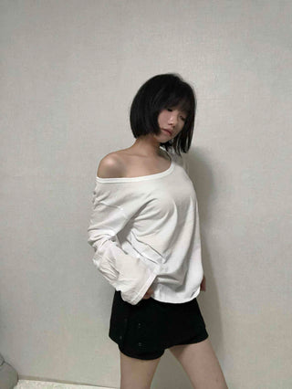 Natural Side Snap Knit Shorts