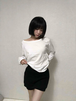 Natural Side Snap Knit Shorts