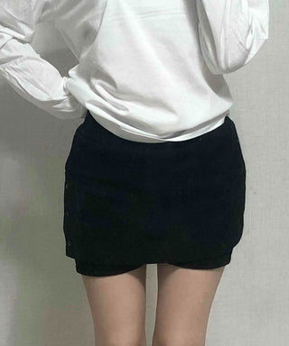 Natural Side Snap Knit Shorts