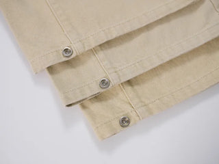 Leppy Hem Button Long Wide Pants