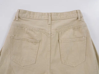 Leppy Hem Button Long Wide Pants