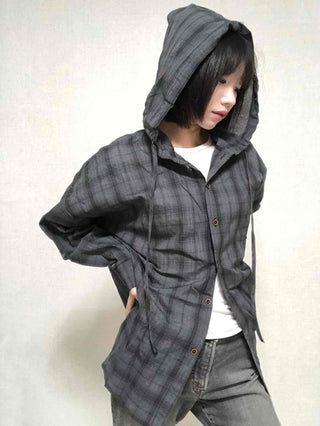 Simple Trendy Plaid Shirt Hoodie