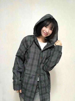 Simple Trendy Plaid Shirt Hoodie