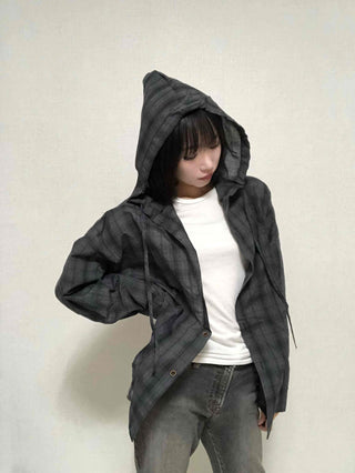 Simple Trendy Plaid Shirt Hoodie