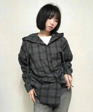 Simple Trendy Plaid Shirt Hoodie