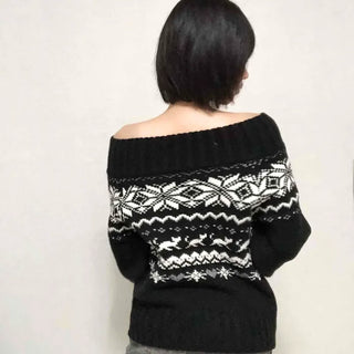 Edgy Nordic Off-shoulder Knit