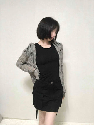 Cargo Pocket String Mini Skirt