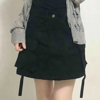 Cargo Pocket String Mini Skirt