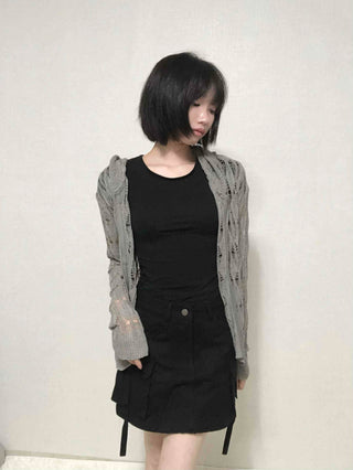 Cargo Pocket String Mini Skirt