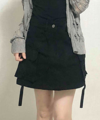Cargo Pocket String Mini Skirt