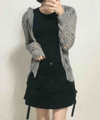 Cargo Pocket String Mini Skirt
