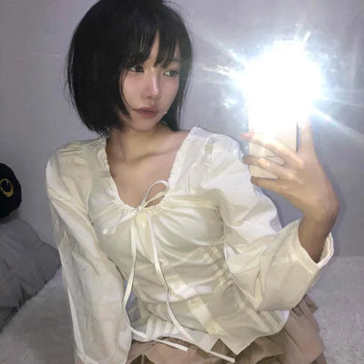 Pintuck Barrier Strap Blouse
