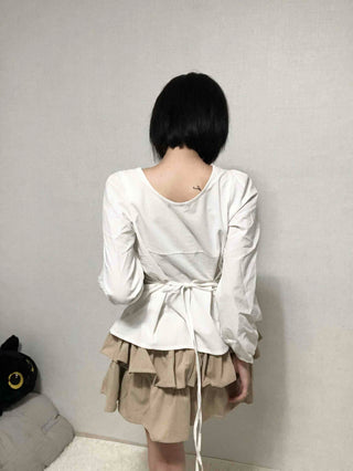Pintuck Barrier Strap Blouse