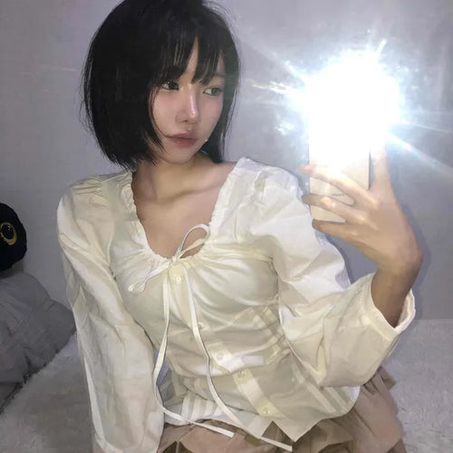 Pintuck Barrier Strap Blouse