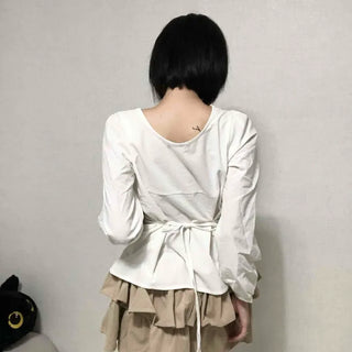 Pintuck Barrier Strap Blouse