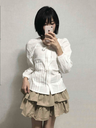 Pintuck Barrier Strap Blouse