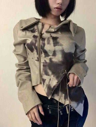 Beige retro eyelet jacket