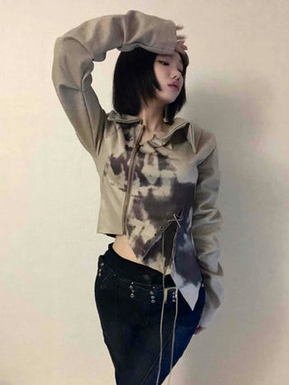 Beige retro eyelet jacket