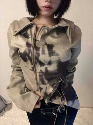 Beige retro eyelet jacket