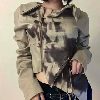 Beige retro eyelet jacket
