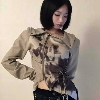 Beige retro eyelet jacket