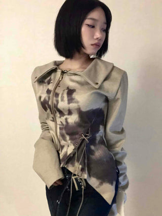 Beige retro eyelet jacket