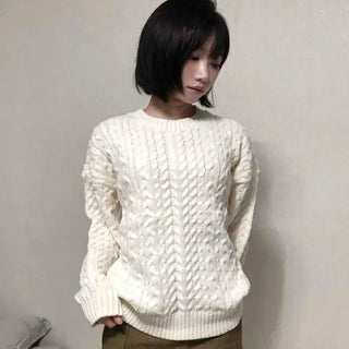 Street Cable Knit Plain Knit