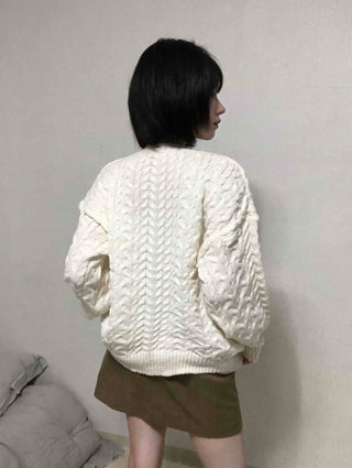 Street Cable Knit Plain Knit