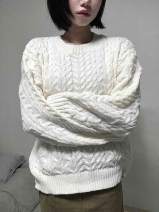 Street Cable Knit Plain Knit