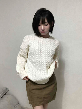 Street Cable Knit Plain Knit