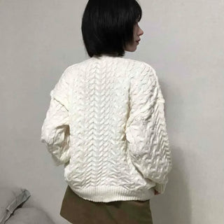 Street Cable Knit Plain Knit