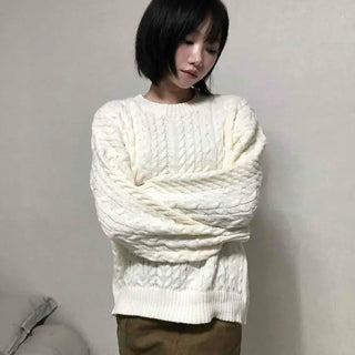 Street Cable Knit Plain Knit