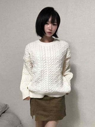 Street Cable Knit Plain Knit