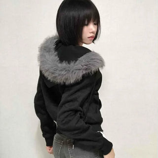 Street Two-Way Fur Zip-Up Hoodie