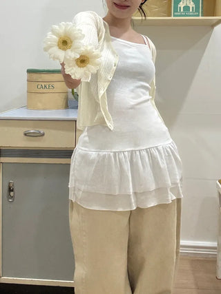 Juné Mesh Frill Lace Sleeveless