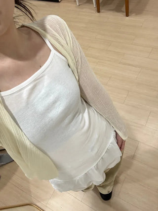 Juné Mesh Frill Lace Sleeveless