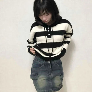 Minimal Cargo Denim Skirt