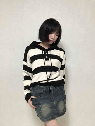 Minimal Cargo Denim Skirt