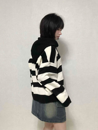 Comfort Stripe Hooded Knit
