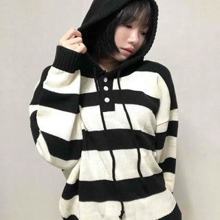 Comfort Stripe Hooded Knit
