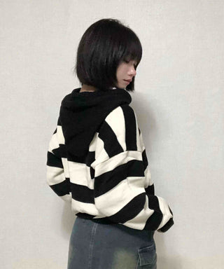Comfort Stripe Hooded Knit