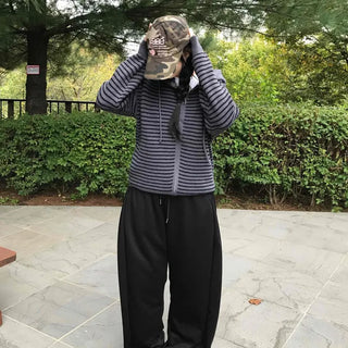 Effortless American Flag Plain Cotton Long Pants