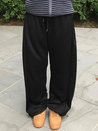 Effortless American Flag Plain Cotton Long Pants