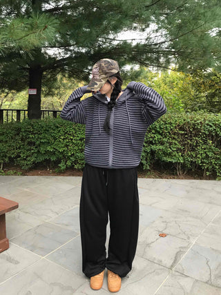 Effortless American Flag Plain Cotton Long Pants