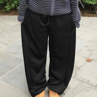 Effortless American Flag Plain Cotton Long Pants