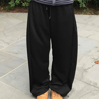 Effortless American Flag Plain Cotton Long Pants