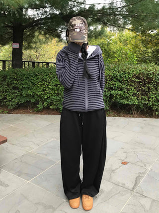 Effortless American Flag Plain Cotton Long Pants