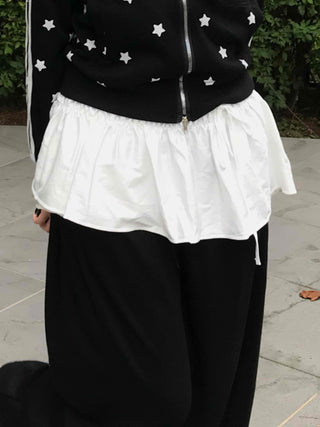 Elegant Back-to-School Look Wrap Frill Mini Skirt