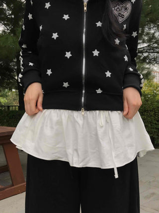Elegant Back-to-School Look Wrap Frill Mini Skirt