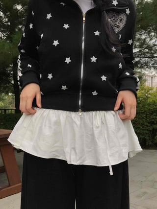Elegant Back-to-School Look Wrap Frill Mini Skirt
